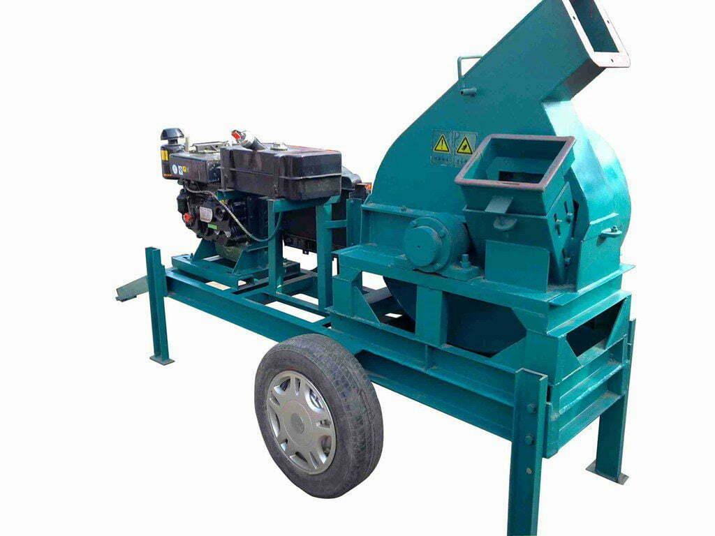 diesel engine driven wood chipper with wheels