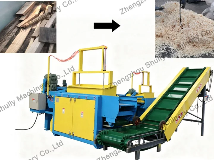 Horizontal wood shaver machine