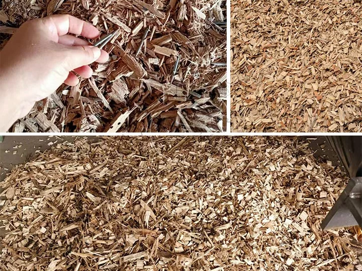 working effect of large wood shredder